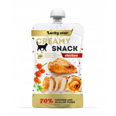 Lucky Star пюре для кішок з м'яса курки та морських гребінців 85г1