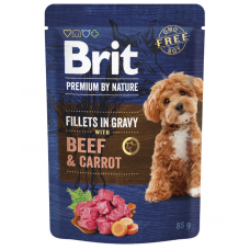 Brit Premium Fillets in Gravy паучі для собак 85г *24шт (яловичина і морква)1