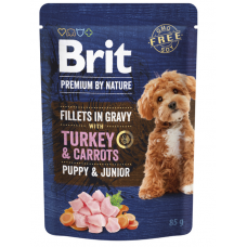 Brit Premium Fillets in Gravy паучі для цуценят 85г *24шт (індичка і морква)1