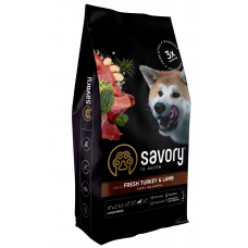Savory корм холістік для собак великих порід 12 кг (індичка і ягня)1