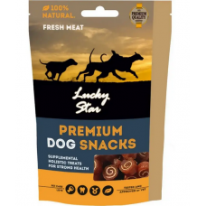 Lucky Star Premium ласощі для собак 85 г (міні-роли з м'яким м'ясом курки та тріски)1