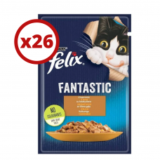 Felix Fantastic - паучі для котів 85г * 26 шт (індичка в желе...