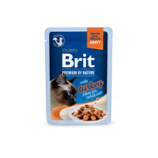 Brit Premium Delicate 85г*24шт паучи для кішок (індичка в соусі)1