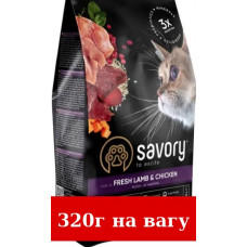 Savory Adult Cat Steril Fresh 320г ( з куркою 32 % і ягня 15%...