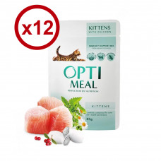 Optimeal паучі з куркою для кошенят 85г*12шт1