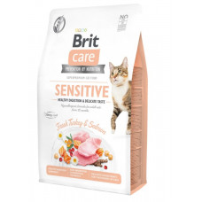 Brit Care Cat GF Sensitive 330г корм для вибагливих кішок (індичка і лосось)1
