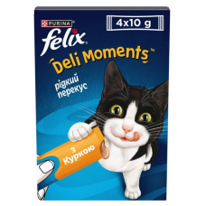 Felix Deli Moments ласощі для котів 4шт х 10г (курка)1