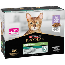 Purina Pro Plan Sterilised паучі для стерилізованих кішок 85г*10шт (шматочки в желе з індичкою)1