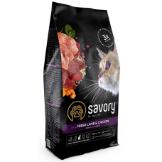 Savory корм холістик для стерилізованих котів 2 кг (ягня і курка)+ 3 консерви1