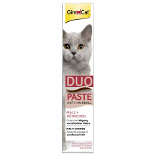 GimCat Duo паста для кішок 50г виведення шерсті (солод + курка)1