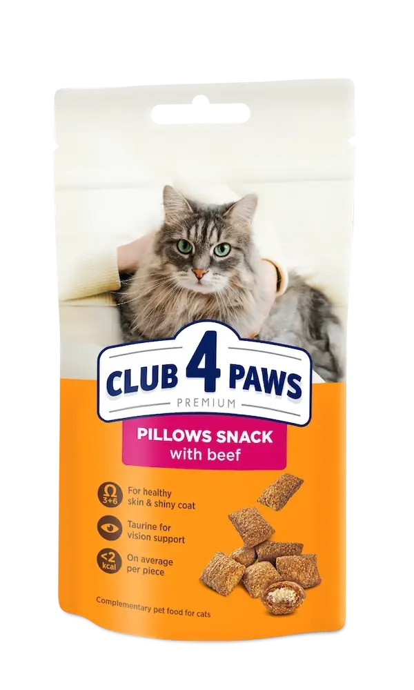 Клуб 4 Лапи подушечки з яловичиною для котів 60г...