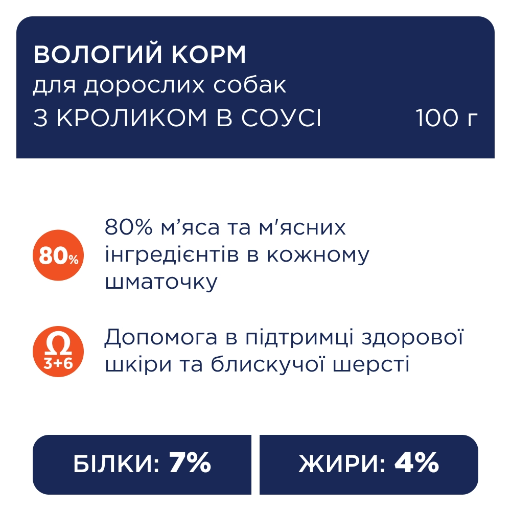 Клуб 4 Лапи паучі для собак дрібних порід 100г*24шт (кролик в соусі)2
