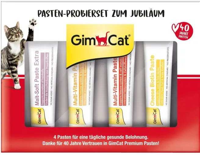 GimCat Бокс ювілейний з пастами для кішок 60 г (4 шт. х 15 г)1