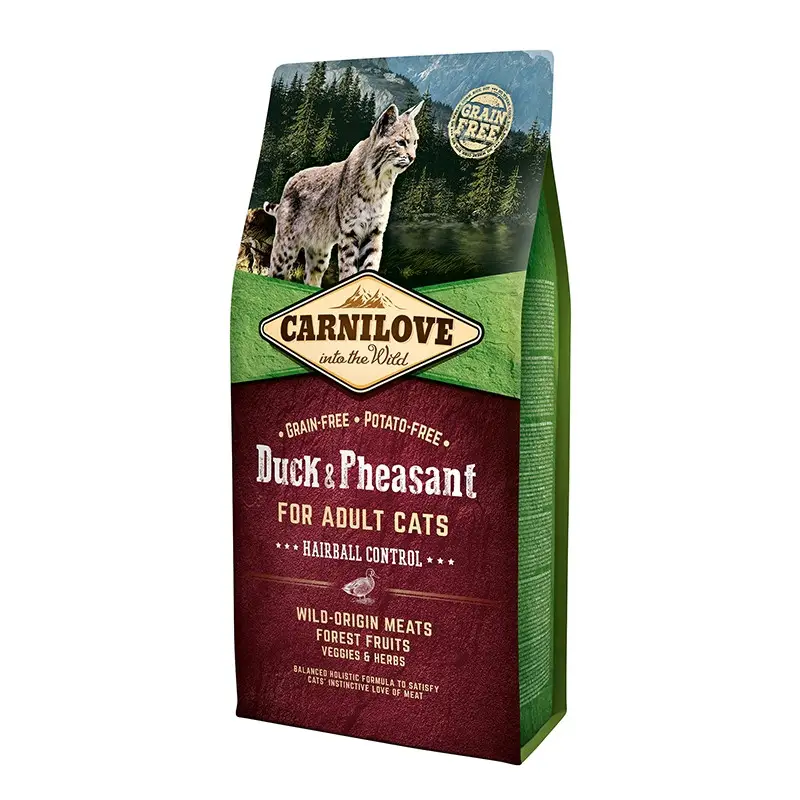 Carnilove Cat Duck&Pheasant Hairball 2кг - корм з качкою і фазаном для виведення грудок вовни1