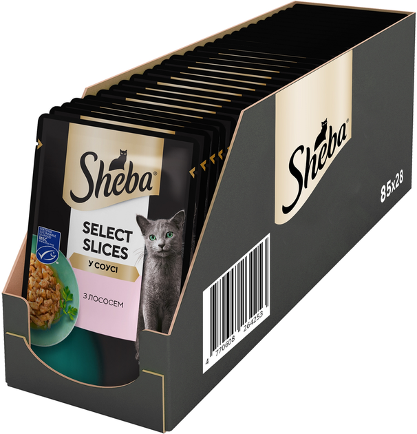 Sheba 85г*28шт паучі для кішок (лосось в соусі)1