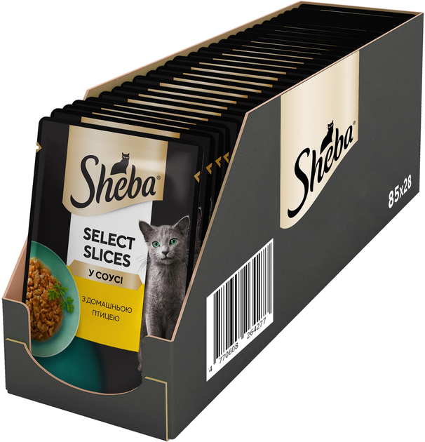 Sheba 85г*28шт паучі для кішок (домашня птиця в соусі)1