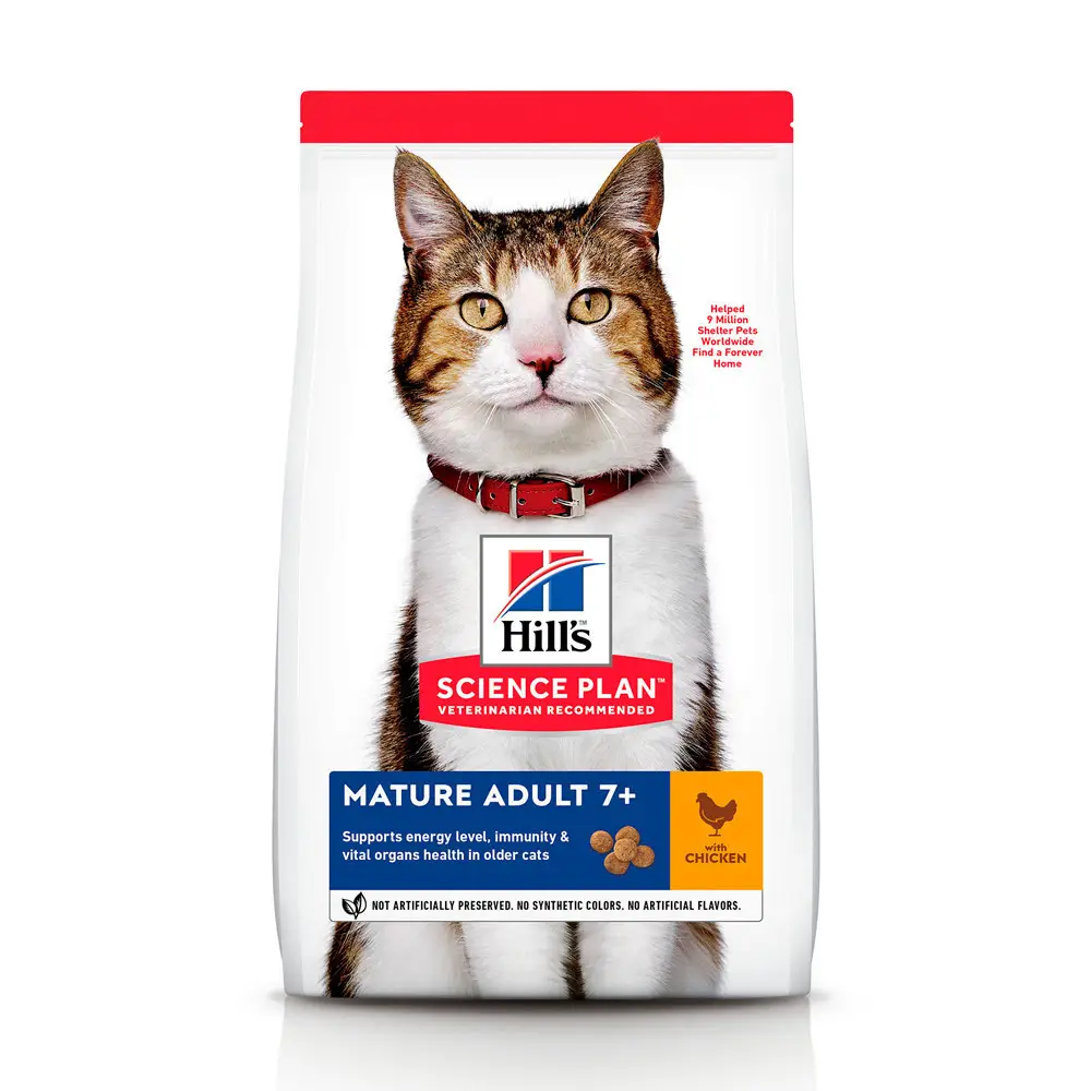 Hills SP Feline Mature Adult 7+ корм 10кг для літніх кішок (курка)1