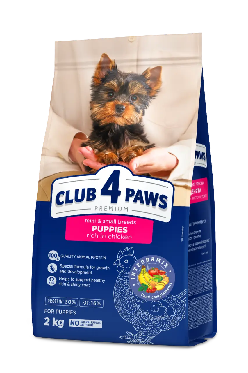 Клуб 4 Лапи корм для цуценят малих порід з куркою 2кг...