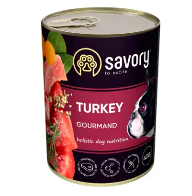 Savory вологий корм для собак 400 г (індичка)1