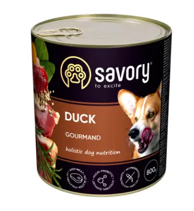 Savory вологий корм для собак 800г (качка)1