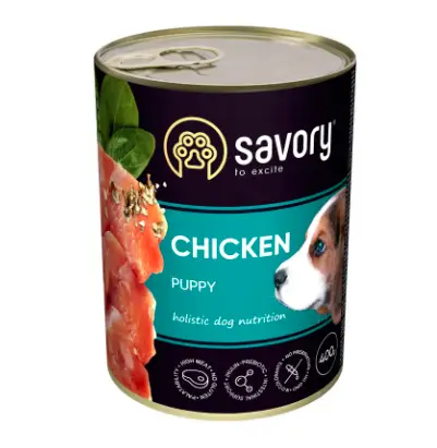Savory вологий корм для цуценят 400 г (курка)1