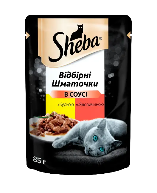 Sheba 85 гр * 28шт паучі для кішок (курка і яловичина в соусі...