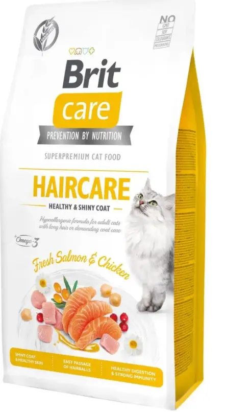 Brit Care Cat GF Haircare Healthy & Shiny Coat, 7кг (здор...