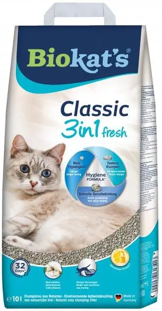 Biokat's Classic Fresh 3in1 10л/10кг - наповнювач з глини (фреш)1