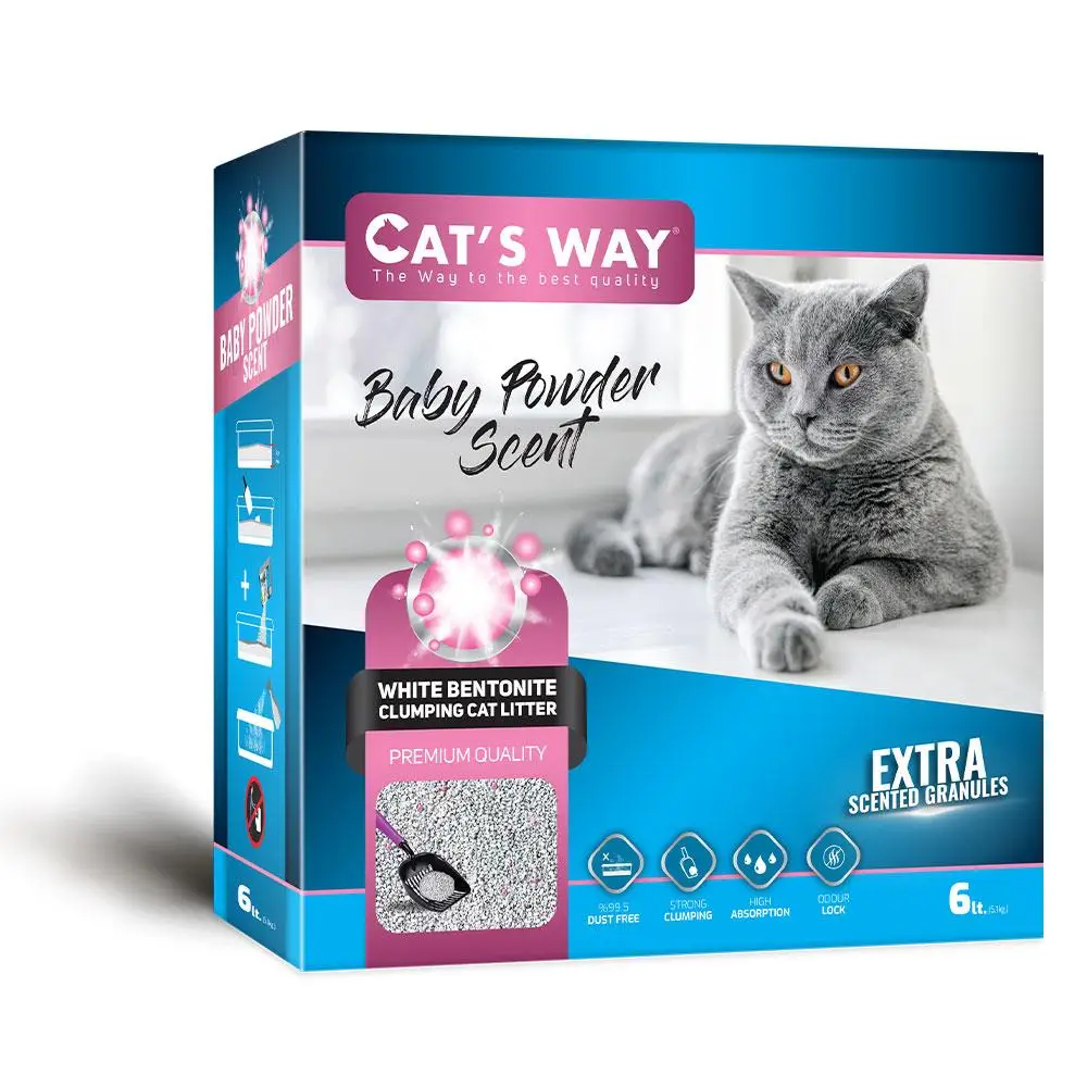 Cat's Way бентонітовий наповнювач 6л (аромат дитячої присипки)1