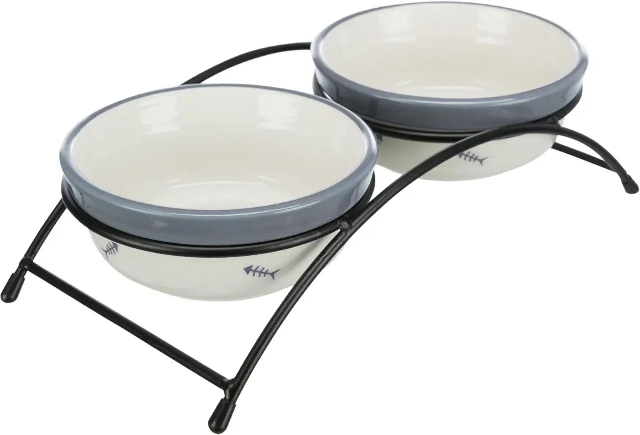 Trixie TX-24790 керамічні миски на підставці 2 × 0,3 л/ø 12 см.1