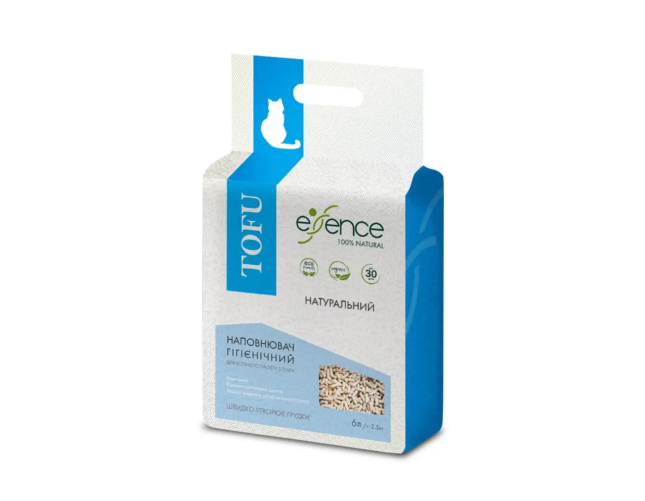 Essence Tofu наповнювач для котячого туалету 6 л (без запаху)1