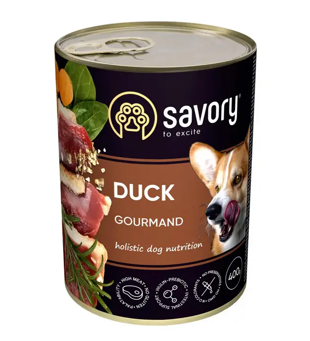 Savory вологий корм для собак 400г (качка)1