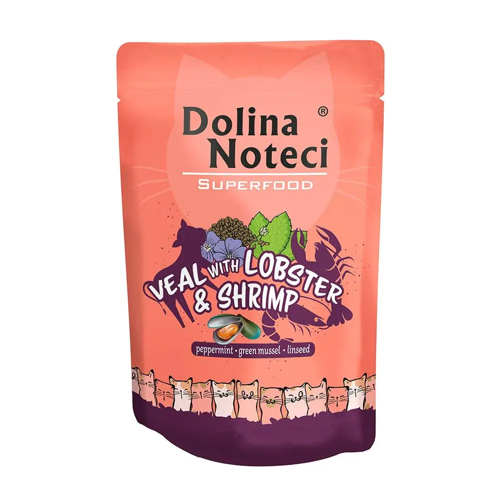 Dolina Noteci Superfood 85 г * 10 шт. паучі для котів (теляти...