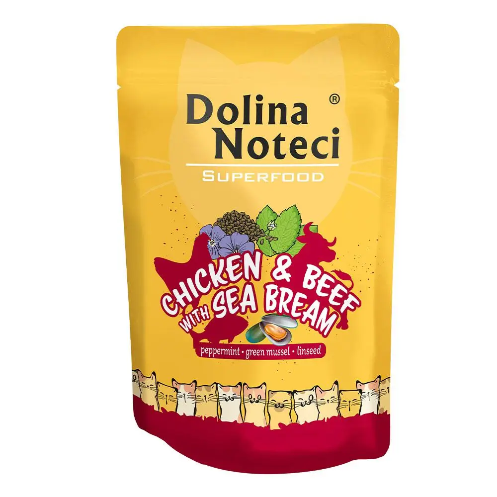 Dolina Noteci Superfood 85 г * 10 шт. паучі для кішок (курка ...