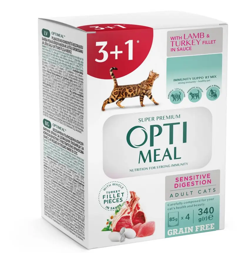 Optimeal беззернові паучі для котів 85г*4шт...