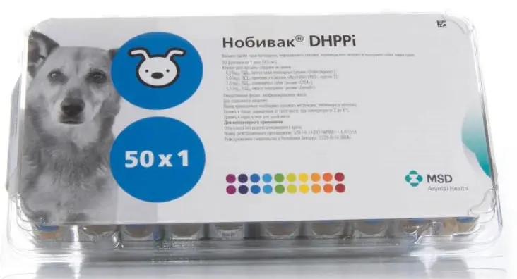 Вакцина Нобівак DHPPi 1 доза (без розчинника)1