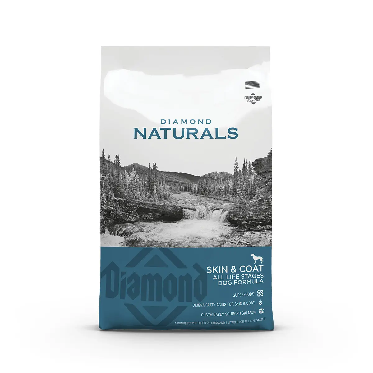 Diamond Naturals All Life Stages Dog Skin&Coat корм для собак всіх порід на всіх стадіях життя з лолосем та суперфудами 15 кг1