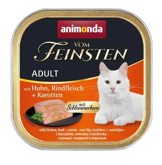 Animonda Vom Feinsten консерва для кішок 100 г (курка, яловичина та морква)1