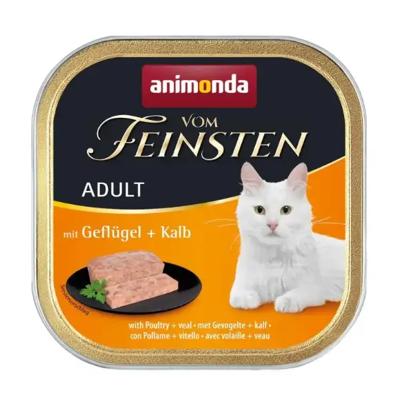 Animonda Vom Feinsten консерви для кішок 100г (птиця + телятина)1
