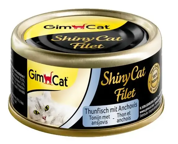 Gimpet Shiny Cat Filet 70г - консерви для кішок (тунець і анч...
