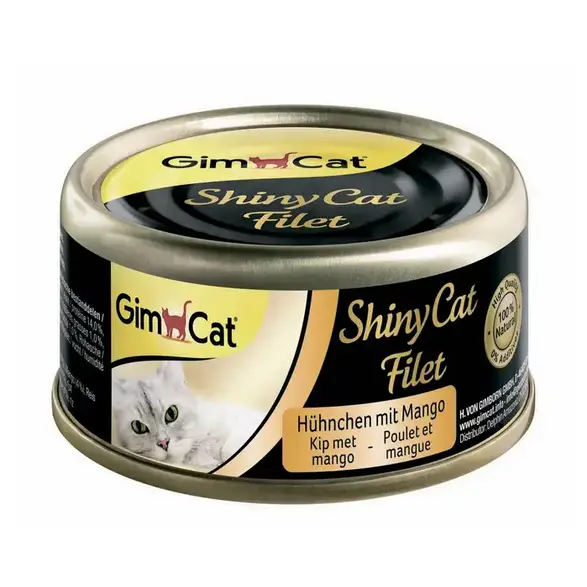 GimCat Shiny Cat Filet консерва для котів 70 г (курка та манго)1