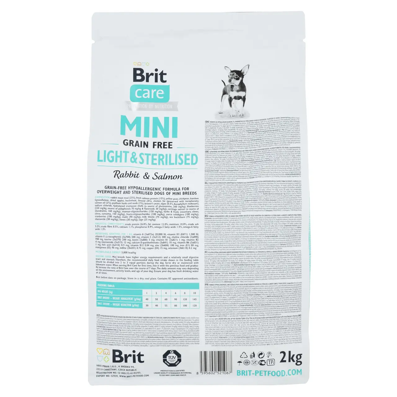 Brit Care Mini Light &Sterilised 2кг -беззерновий корм для стерилізованих собак малих порід2