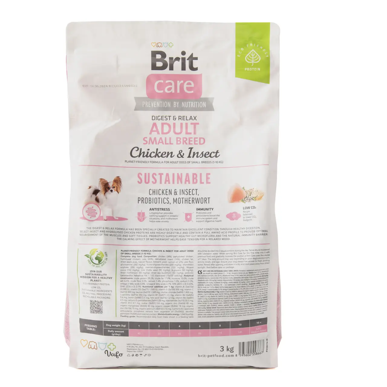 Brit Care Dog Sustainable Adult Small Breed 3 кг корм для собак дрібних порід (курка та комахи)3