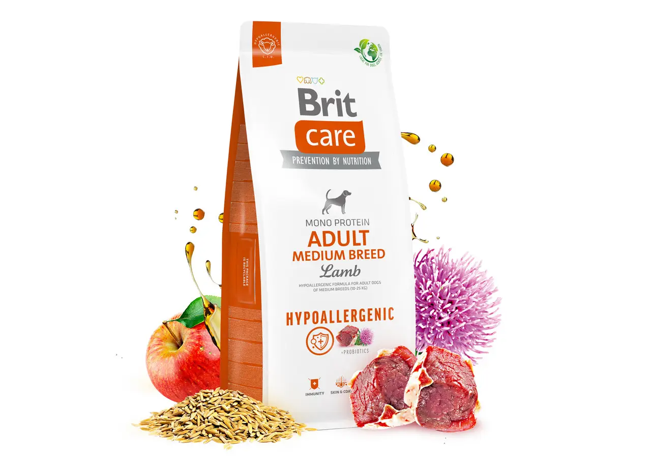Brit Care Hypoallergenic Adult Medium Breed Lamb & Rice 12 кг для середніх порід з ягням2
