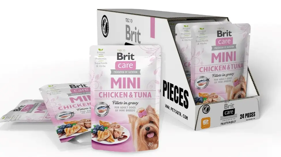 Brit Care Mini вологий корм для собак дрібних порід 85г*24шт (курка і тунець)1