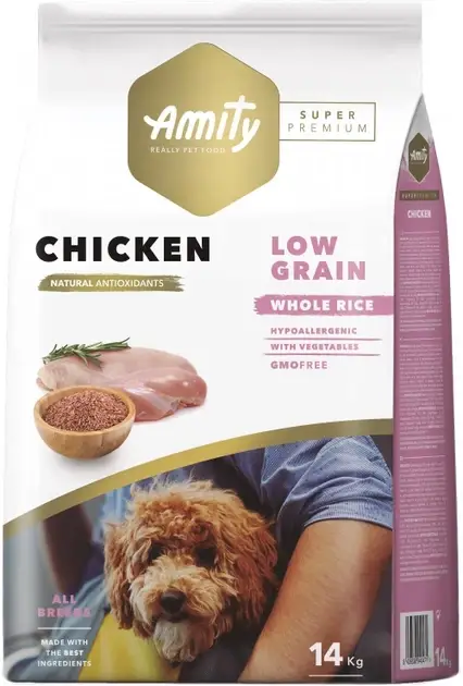 Amity Super Premium Chicken корм для собак 4 кг на вагу (курка та рис)1