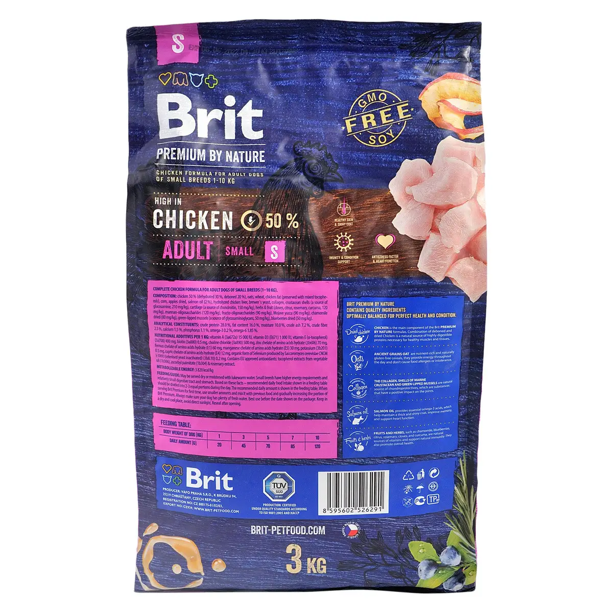 Brit Premium Adult S 3кг- корм для собак дрібних порід3