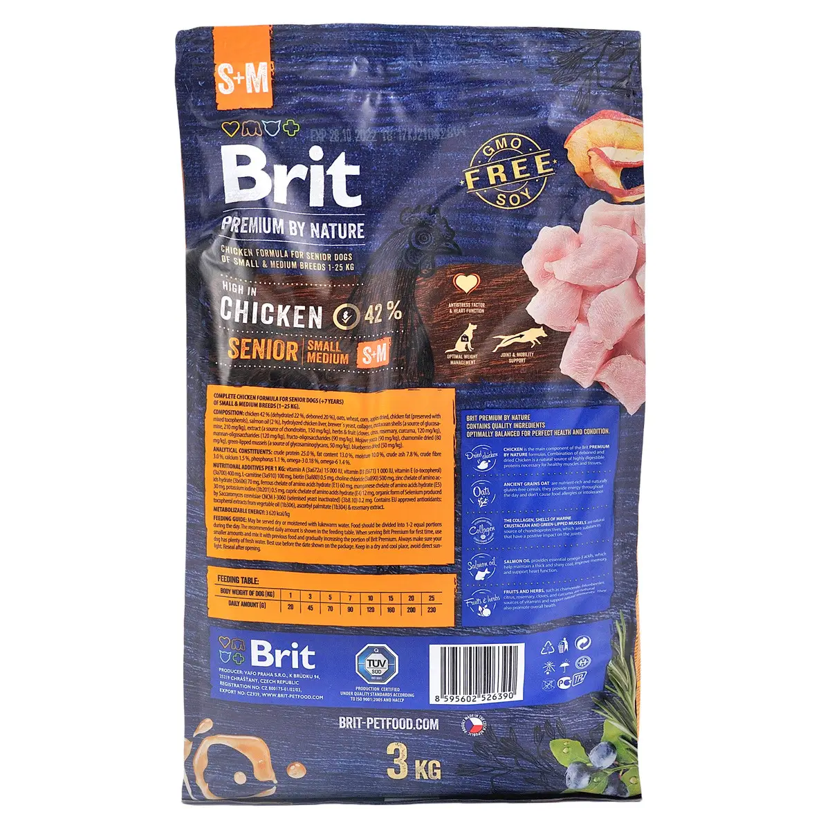 Brit Premium Senior S + M 3кг- для старіючих собак дрібних і середніх порід4