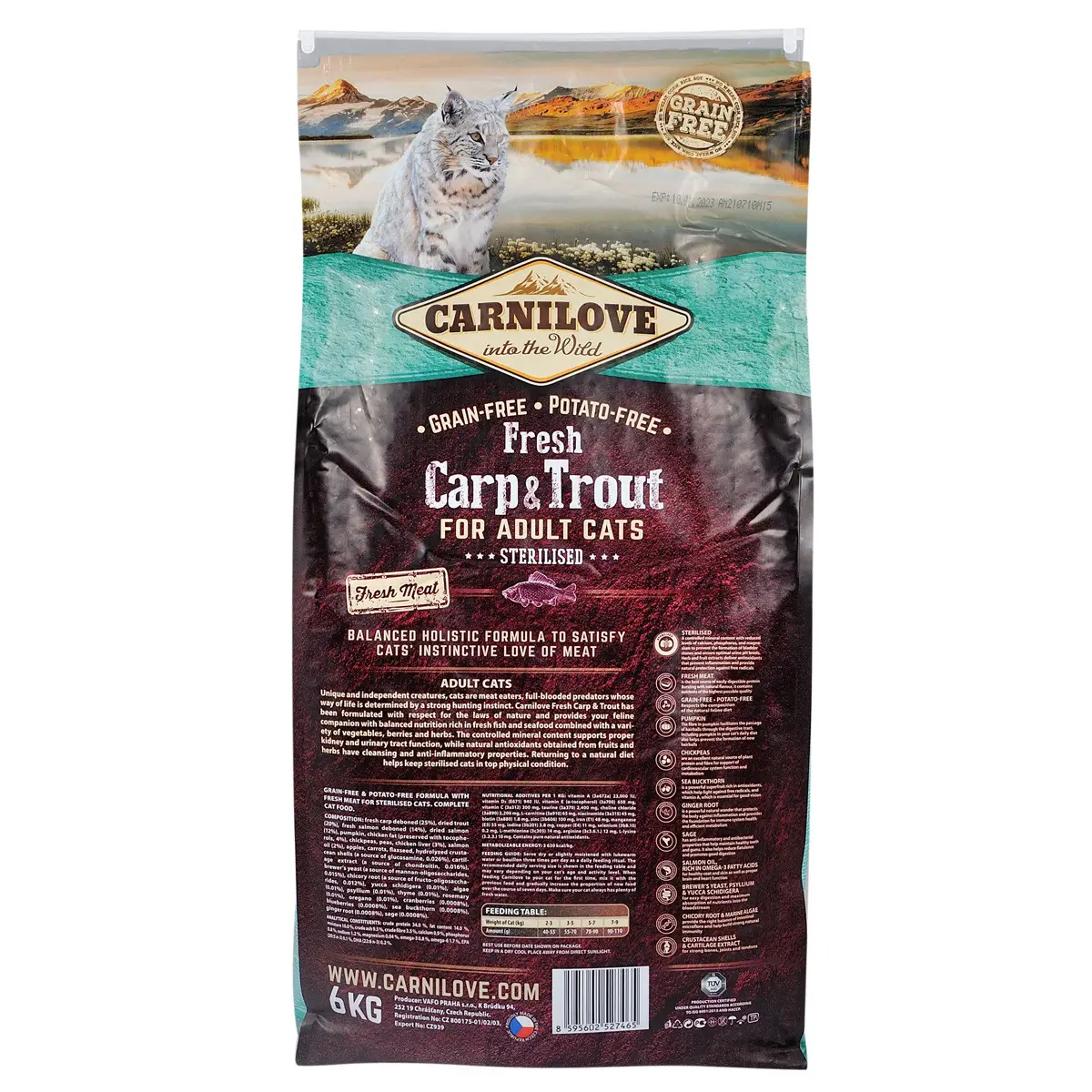 Carnilove Fresh Carp&Trout Sterilised 6кг - корм для стерилізованих кішок і кастрованих котів2