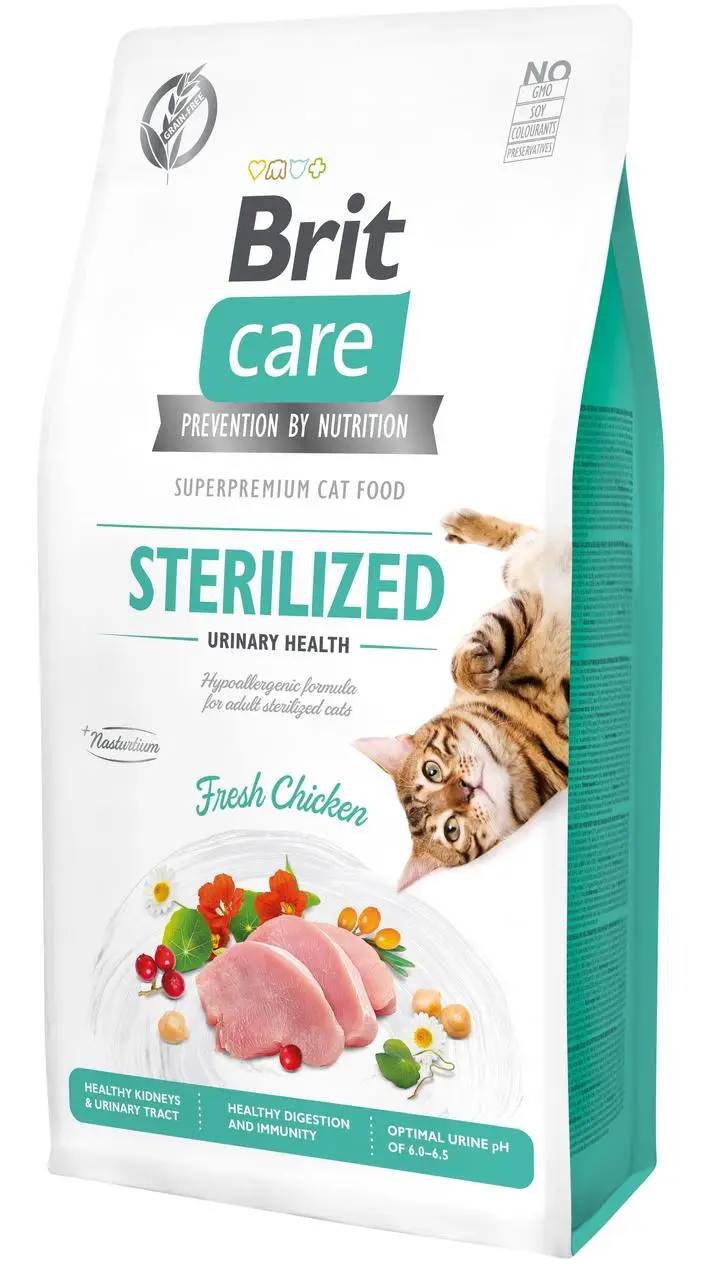 Brit Care Cat GF Sterilized Urinary Health, 7кг (урінарі для стерелізованних)1